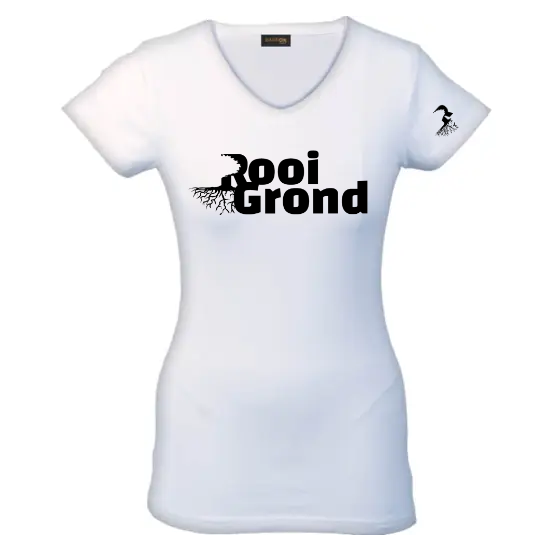 Ladies Slim Fit V-Neck T-Shirt White
