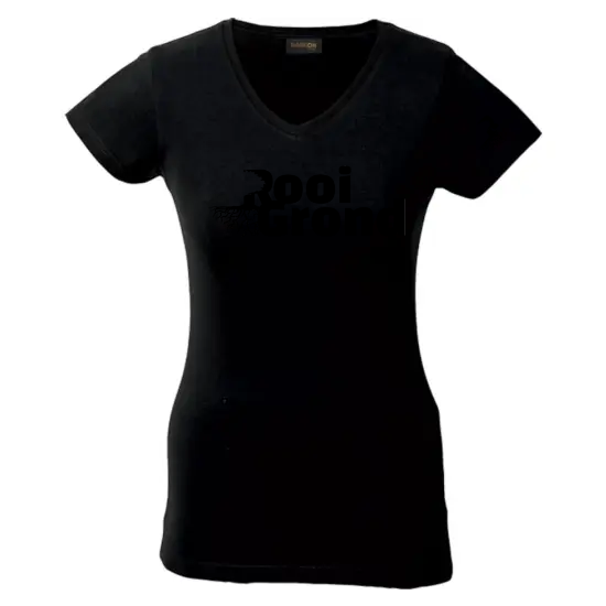 Ladies Slim Fit V-Neck T-Shirt Black