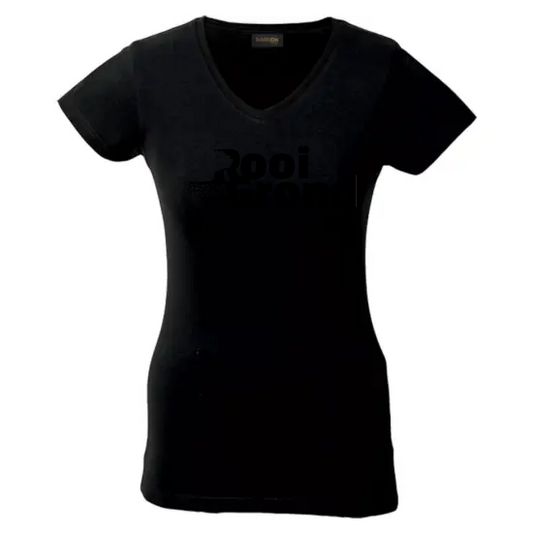 Ladies Slim Fit V-Neck T-Shirt Black