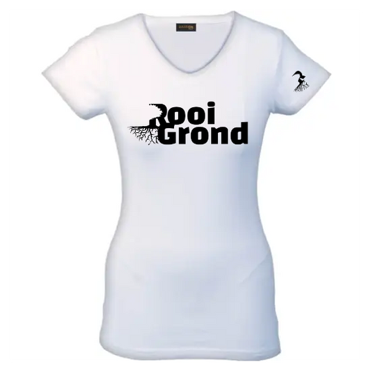 Ladies Slim Fit V-Neck T-Shirt White